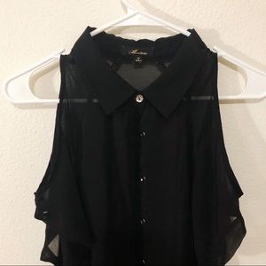 Black see through blouse